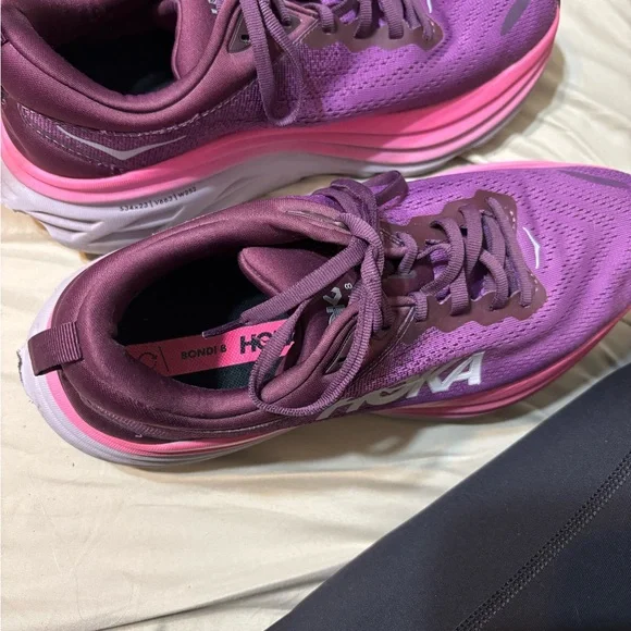 Hoka Purple and Pink Athletic Shoes with Cushioned Support - Picture 8 of 9